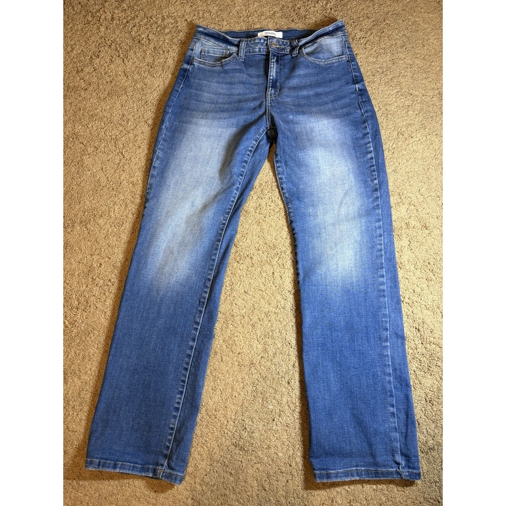 Zenana Jeans Women's Size 29 High Rise Straight Leg Blue Denim Boho 90's
